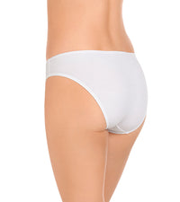 Model wears Freestyle Bikini in WHITE. On body back view