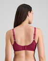 Model wears Classic Underwire Underwire Bra in BEAUJOLAIS. On body back view