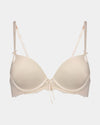 Keyhole Push Up Bra in PRISTINE/SILVER PEONY. Flat lay front view