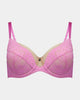 Enchantment Underwire Bra in BUBBLEGUM PINK. Flat lay front view