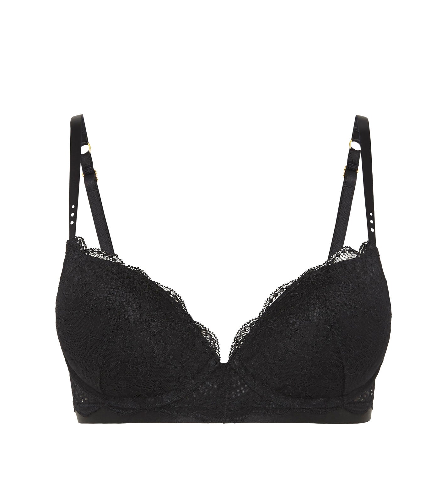 My Fit Arch Push Up Bra in BLACK. Flat lay front view