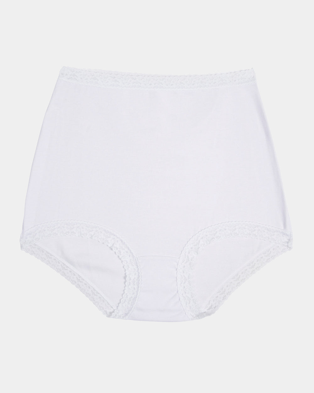 Bendon Cotton Full Brief in WHITE. Flat lay front view