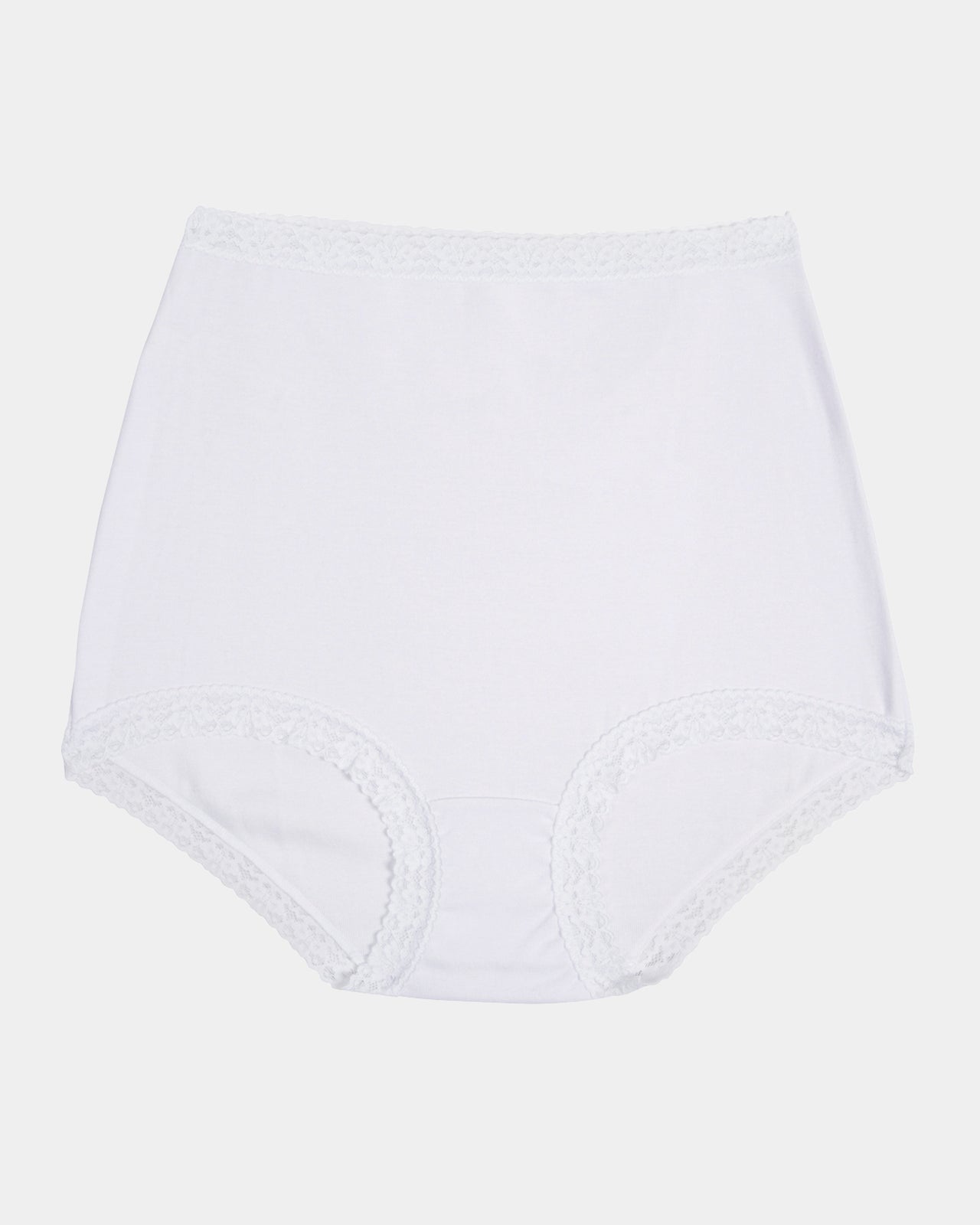 Bendon Cotton Full Brief in WHITE. Flat lay front view
