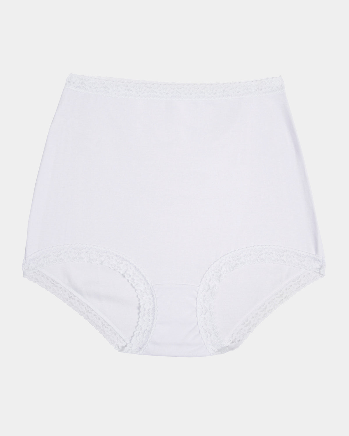 Bendon Cotton Full Brief in WHITE. Flat lay front view