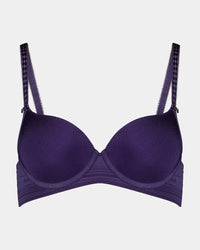Bendon Body Contour Bra in PURPLE VELVET. Flat lay front view