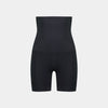 Medium Control High Waisted Shaper Short in BLACK. Flat lay front view