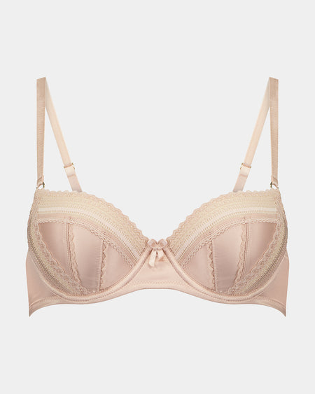 Makayla Contour Bra in EVENING SAND. Flat lay front view