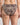 Model wears Violet Floral High Cut Brief in MYTHOS ANIMAL PRINT. On body back view