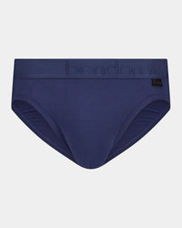 Bamboo Mens Brief in VINTAGE INDIGO. Flat lay front view
