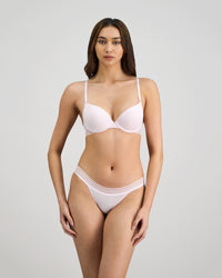 Stripe Elastic & Papertouch Push Up Bra in FESTIVAL BLOOM. Flat lay back view