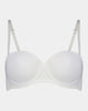 Body Basics Strapless Bra in WHITE. Flat lay front view