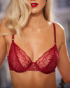 Fae Underwire Bra in BIKING RED. Feature shot