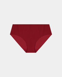 No Show Bikini in BIKING RED. Flat lay front view
