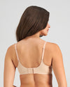Model wears Comfit Collection Contour Bra in LATTE. On body back view