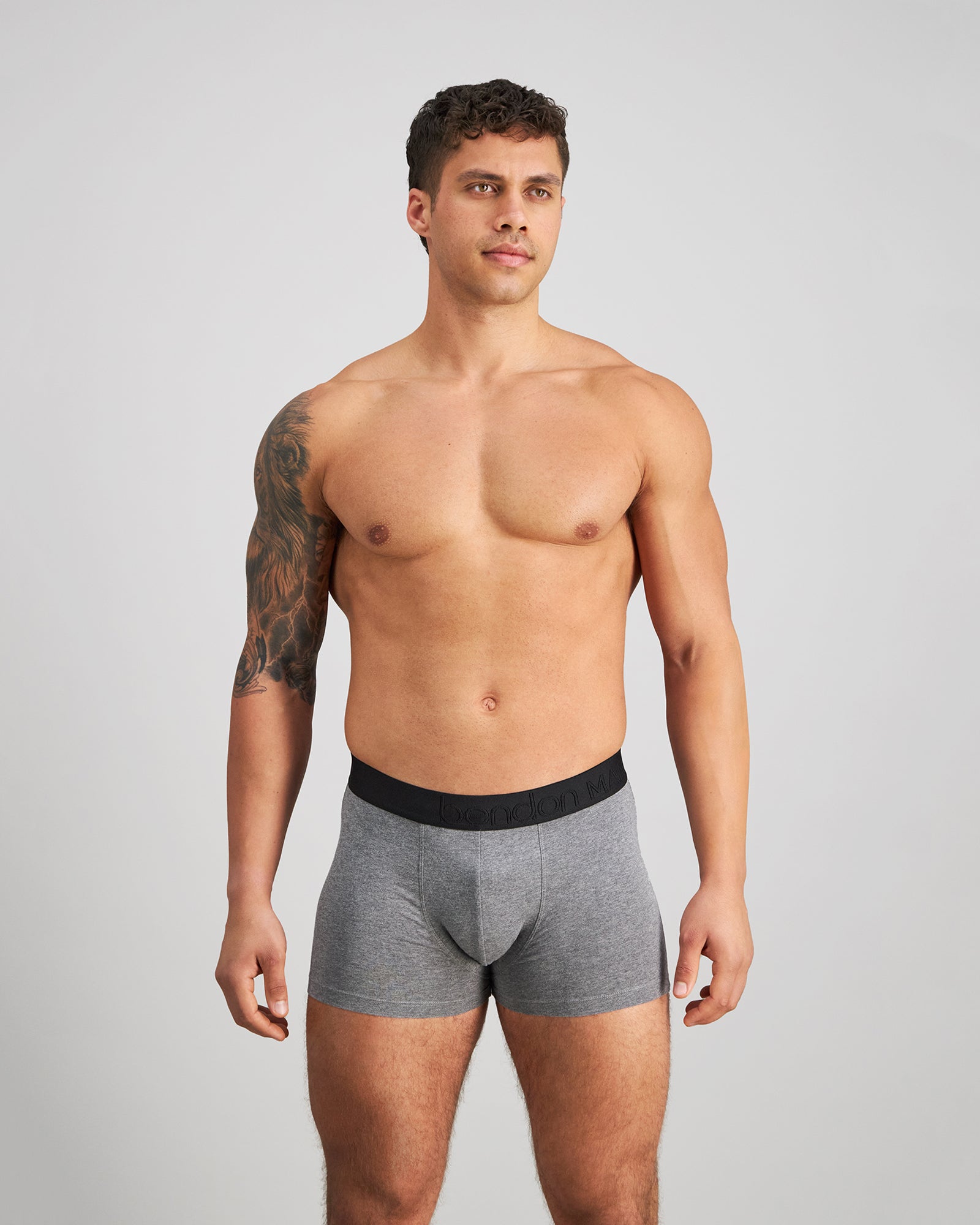 Everyday Essential Mens Trunk in GREY MARL. Feature shot