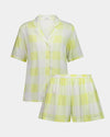 Dare To Dream Short Pj in LEMON MERINGUE. Flat lay front view