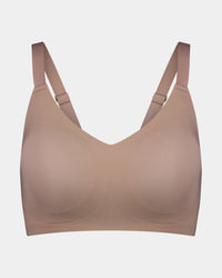 Comfit Collection Wire Free Bra in MOCHA. Flat lay front view