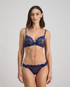 My Fit Lace Push Up Bra in Medieval Blue. Feature shot