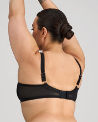 Faithful Underwire Bra in BLACK. Flat lay back view