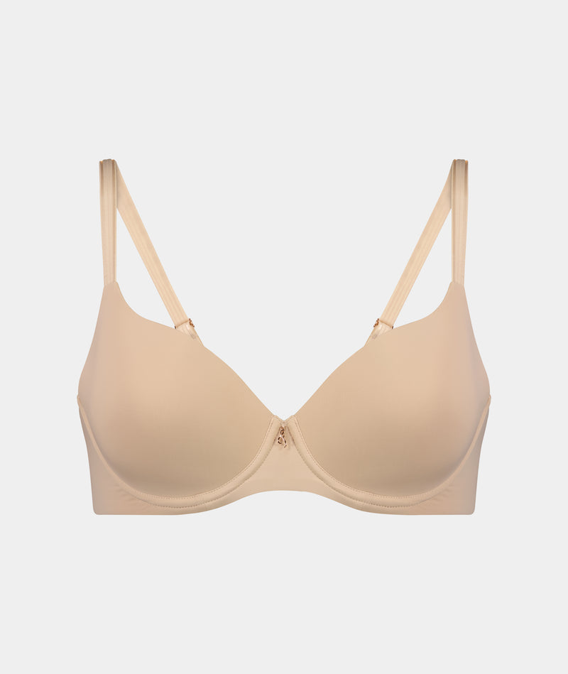 Sculpt Contour Bra in LATTE. Flat lay front view