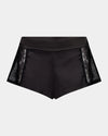 Lace Impact Short in BLACK. Flat lay front view