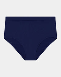 Seamless Soft Full Brief in Medieval Blue. Flat lay front view