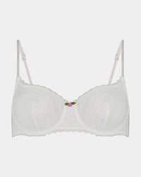 Body Cocoon Underwire Bra in WHITE. Flat lay front view