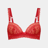 Gia Push Up Bra in CHILI PEPPER. Flat lay front view