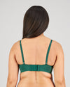 Model wears Comfit Collection Wire Free Bra in RAIN FOREST. On body back view