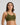 Model wears Bendon Breathe Contour Bra in DARK OLIVE/PINK. On body side view