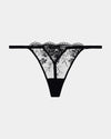 Romilly Thong in BLACK. Flat lay front view