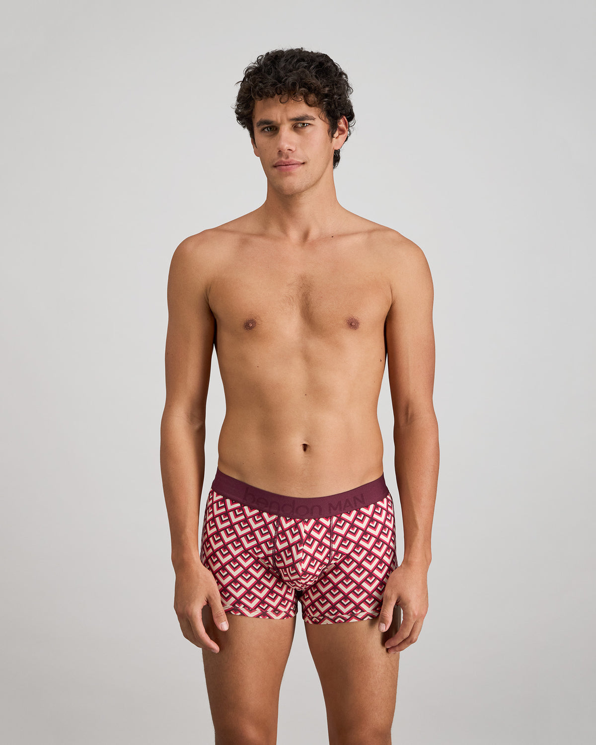 Retros Print Mens Trunk in ART TILE PRINT. Feature shot