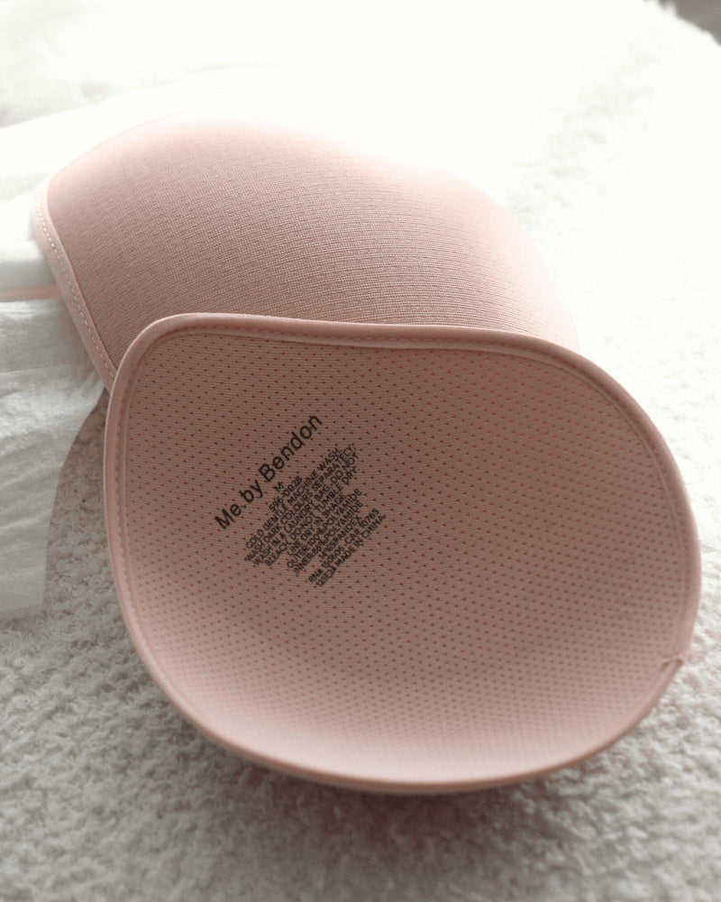 Reusable Nursing Pads in Nude. Flat lay back view