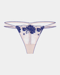 Everleigh Thong in SURF THE WEB/BLUSH. Flat lay front view