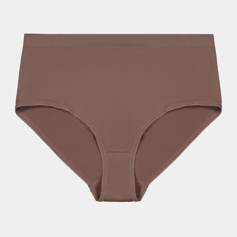 Seamless Full Brief in MOCHA. Flat lay front view