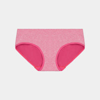 Simply Seamless Boyshort in SHOCKING PINK MARLE. Flat lay front view