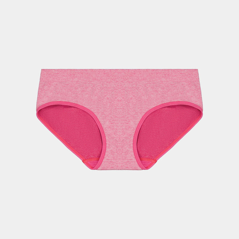 Simply Seamless Boyshort in SHOCKING PINK MARLE. Flat lay front view