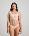 Comfit Collection Crop Top in LATTE. Feature shot