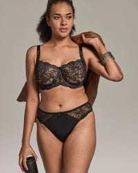 Aria High Cut Brief in BLACK. Feature shot