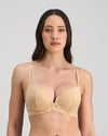 Model wears My Fit Lace Push Up Bra in FRAPPE. On body front view