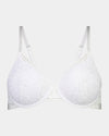 Tara Contour Bra in WHITE. Flat lay front view