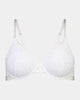 Tara Contour Bra in WHITE. Flat lay front view