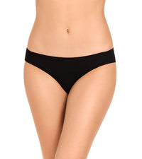 Model wears Freestyle Bikini in BLACK. On body front view