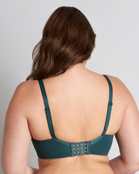 Model wears Perfectly Considered Wire Free Bra in PONDEROSA PINE. On body back view