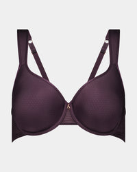 Perfect Lines Contour Bra in PLUM PERFECT. Flat lay front view