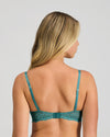 Model wears My Fit Lace 200% Boost Push Up Bra in MEDITERRANEA. On body back view