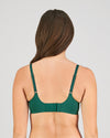 Model wears Comfit Collection Contour Bra in RAIN FOREST. On body back view