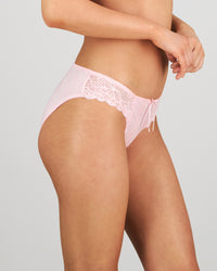Model wears Yvette Bikini in ICY PINK. On body side view