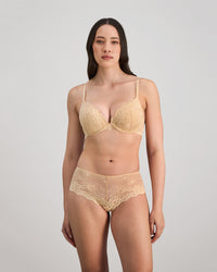 My Fit Lace Push Up Bra in FRAPPE. Feature shot