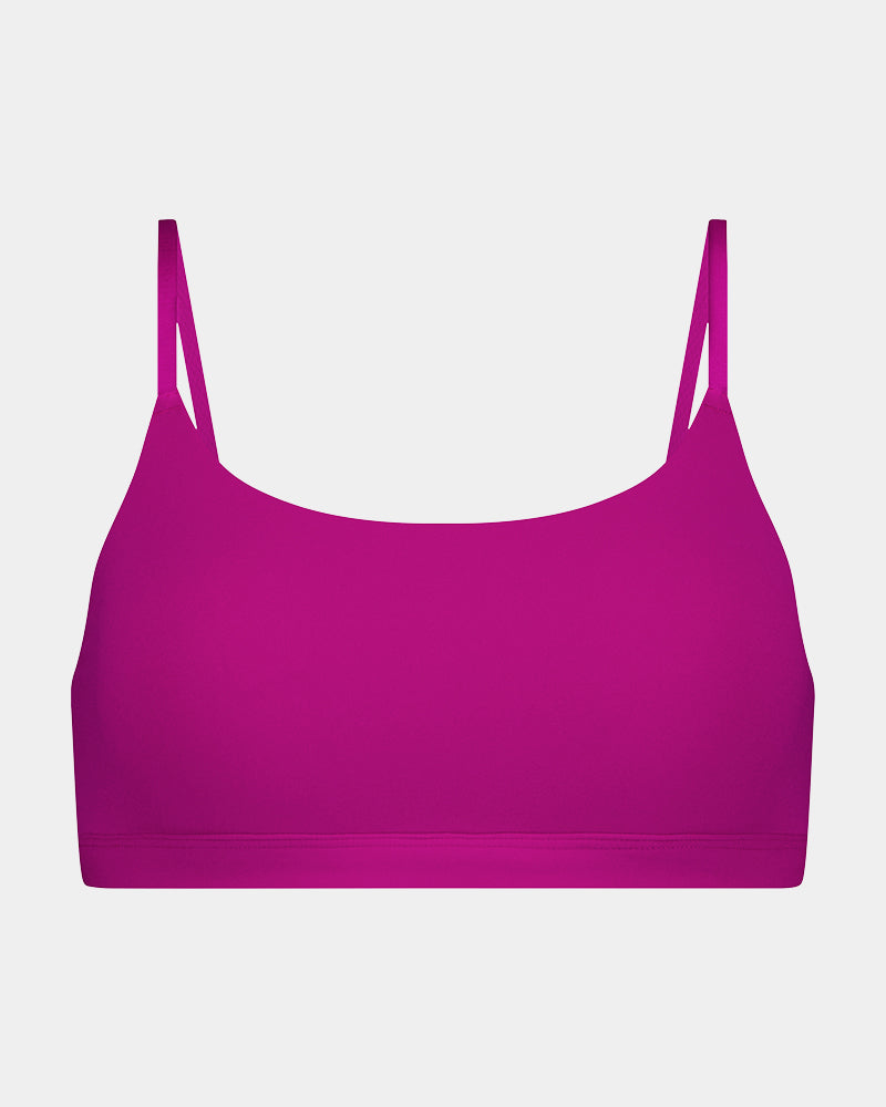 Extra-Ordinary Crop Top in FANTASY FUCHSIA. Flat lay front view